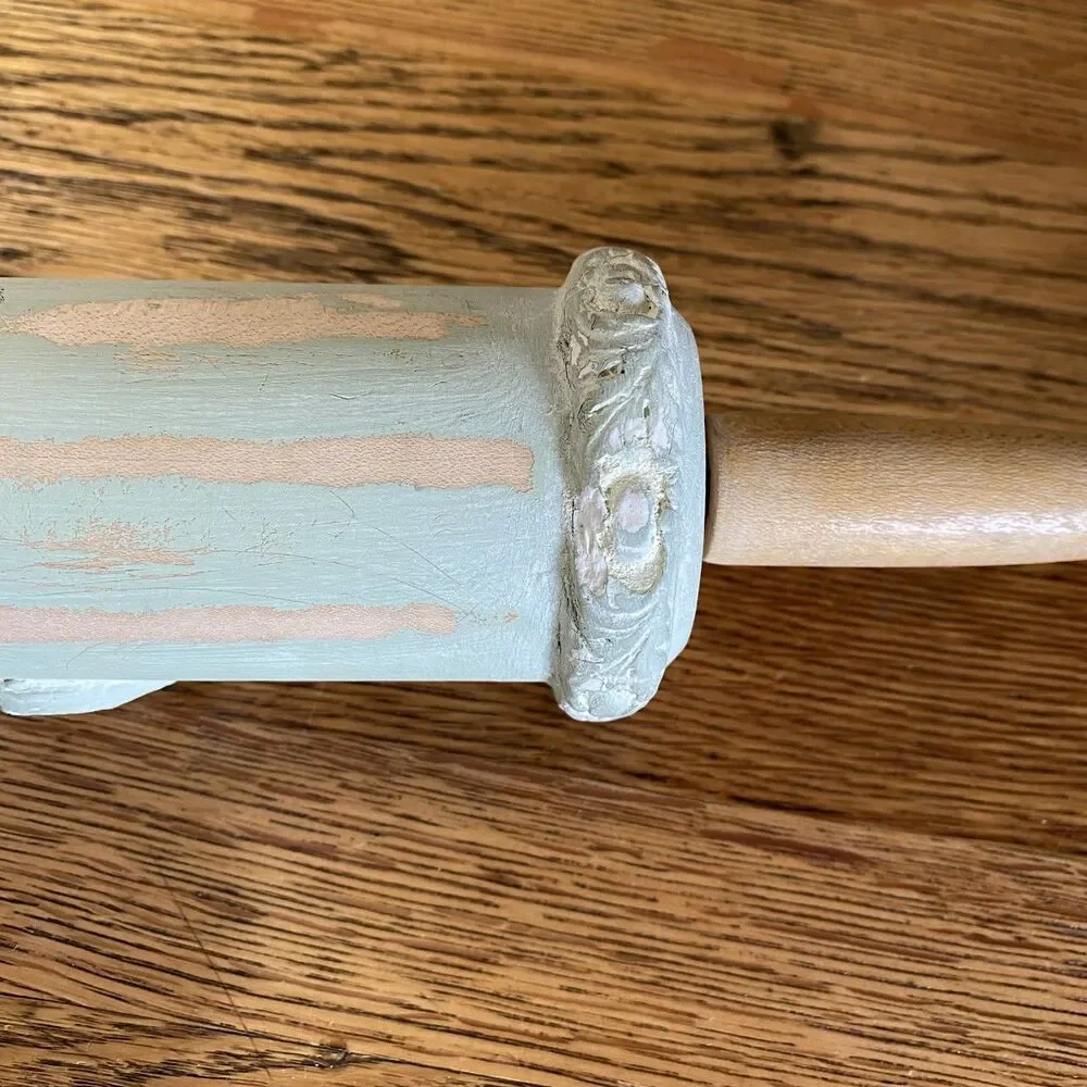 Rooster Embossed Rolling Pin Farmhouse Decor Sage Green Tan Distressed